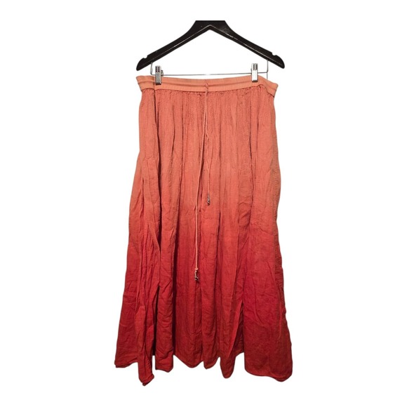 Crazy Horse By Liz Claiborne Dresses & Skirts - Vintage Crazy Horse Ombre Maxi Skirt Coral Women SM Cottage Boho Hippie Peasant